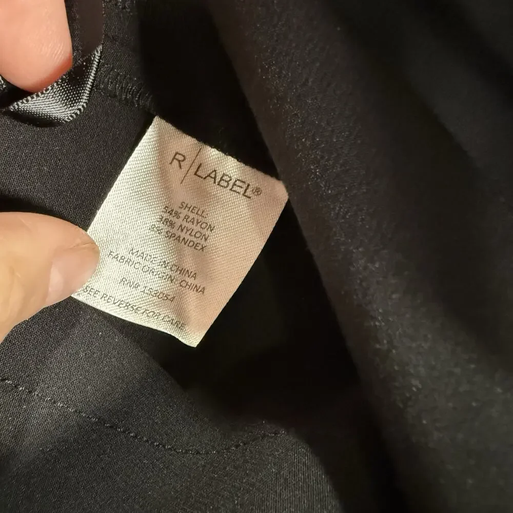 The Reset R Label Trouser Pants Women's Size Medium M Cropped Stretch Black - Picture 5 of 8